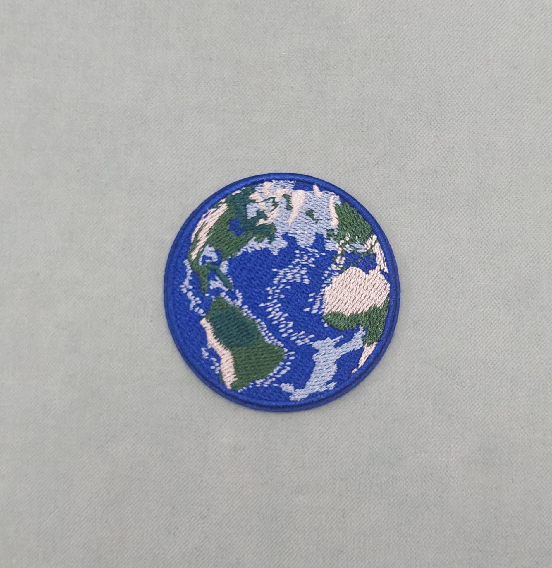 Iron-on Planet Earth Patch, Embroidered Globe Badge on Iron