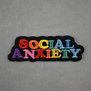 Social Anxiety iron-on patch, embroidered badge, iron on patch, sewing patch, customize clothing and accessories