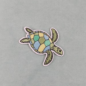 Schildkröten-Kunst-Patch, bestickter Reptilien-Aufnäher zum Aufbügeln, Aufnäher zum Aufbügeln, Näh-Patch, individuelle Kleidung und Accessoires
