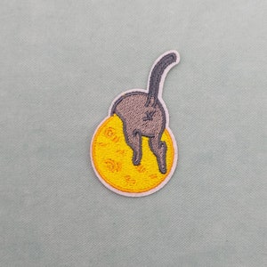 Cat&#39;s back patch, iron-on or sew-on, customize clothing and accessories
