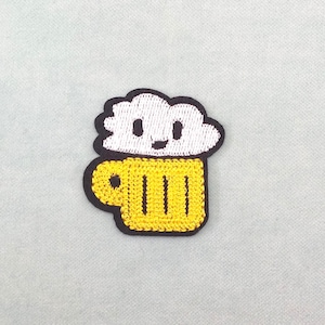 Iron-on beer patch, embroidered badge