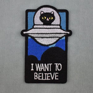 I want to believe patch, embroidered iron-on patch, iron on patch, sewing patch, customize clothes and accessories