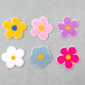 Gänseblümchen-Aufnäher aus Chenille-Frottee mit Schlingenstruktur, Serviettenaufnäher zum Personalisieren von Kleidung und Accessoires