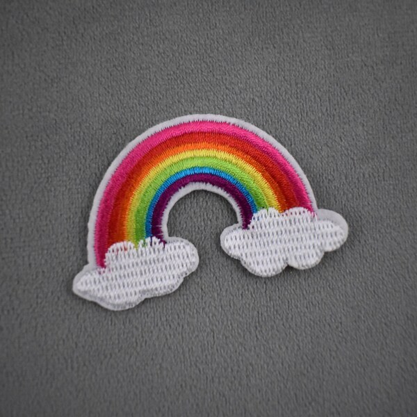 Embroidered Rainbow patch, iron-on badge