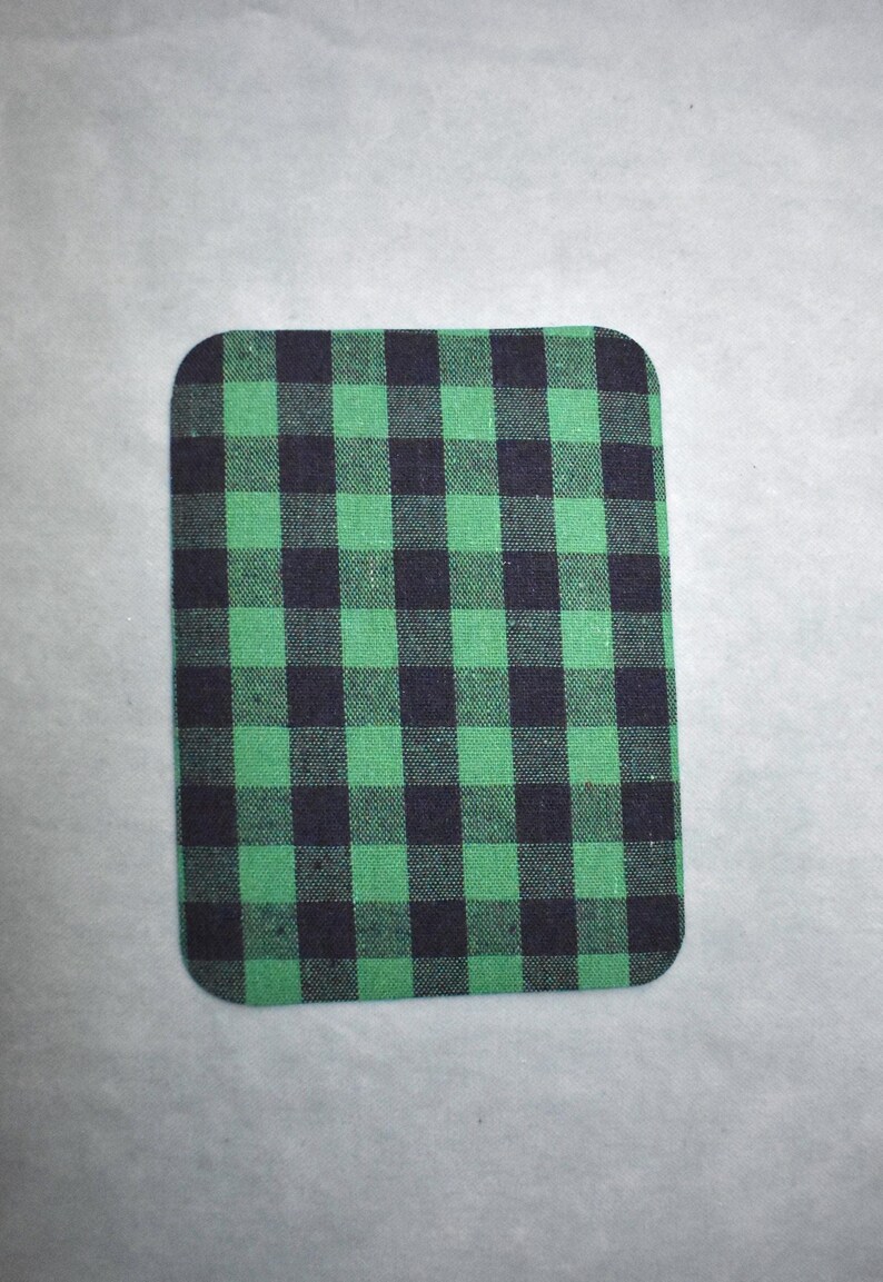 Parche termoadhesivo rectangular a cuadros de 9,5 cm x 12,5 cm, diseño de codera flocada, parche termoadhesivo creativo imagen 5