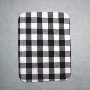 Parche termoadhesivo rectangular a cuadros de 9,5 cm x 12,5 cm, diseño de codera flocada, parche termoadhesivo creativo imagen 6