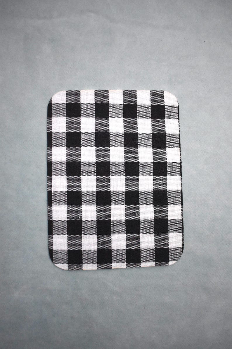 Parche termoadhesivo rectangular a cuadros de 9,5 cm x 12,5 cm, diseño de codera flocada, parche termoadhesivo creativo imagen 6