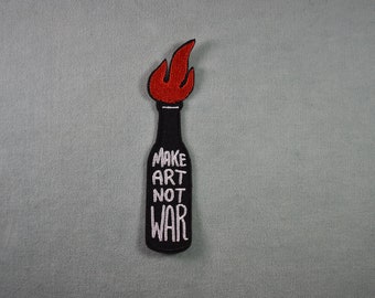 Molotov Cocktail patch, embroidered iron-on patch, iron on patch, sewing patch, customize clothing and accessories