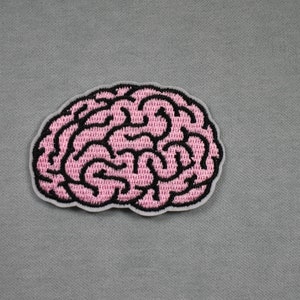 Embroidered iron-on brain patch, Embroidered badge on iron