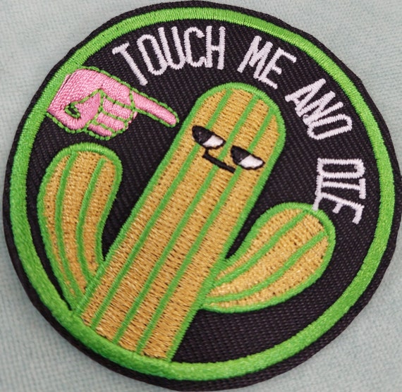 Toppa Termoadesiva Cactus 'Touch Me And Die' - Applicazione Con Ferro Da Stiro Per Abbigliamento E Accessori - Foto 9