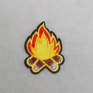 Campfire patch, embroidered iron-on badge, customize clothing and accessories