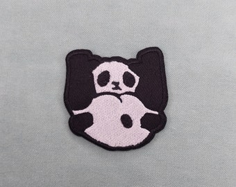 Patch Funny panda thermocollant 5.8 cm / 5.8 cm, Écusson brodé sur fer