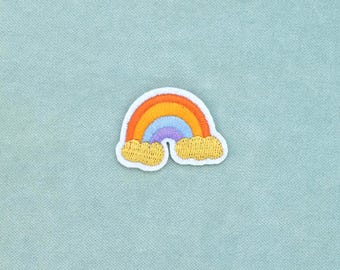 Small embroidered rainbow patch, iron-on patch