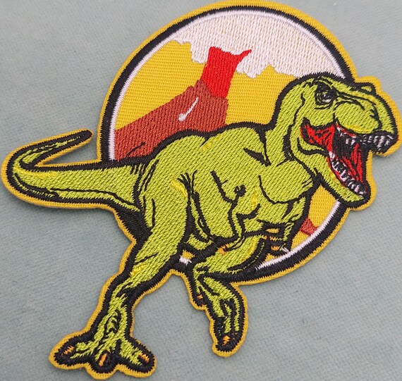 T-Rex Dinosaurier Aufnäher, Ca. 8x8 Cm – Bügelbild Oder Aufnäher Für Kleidung & Taschen