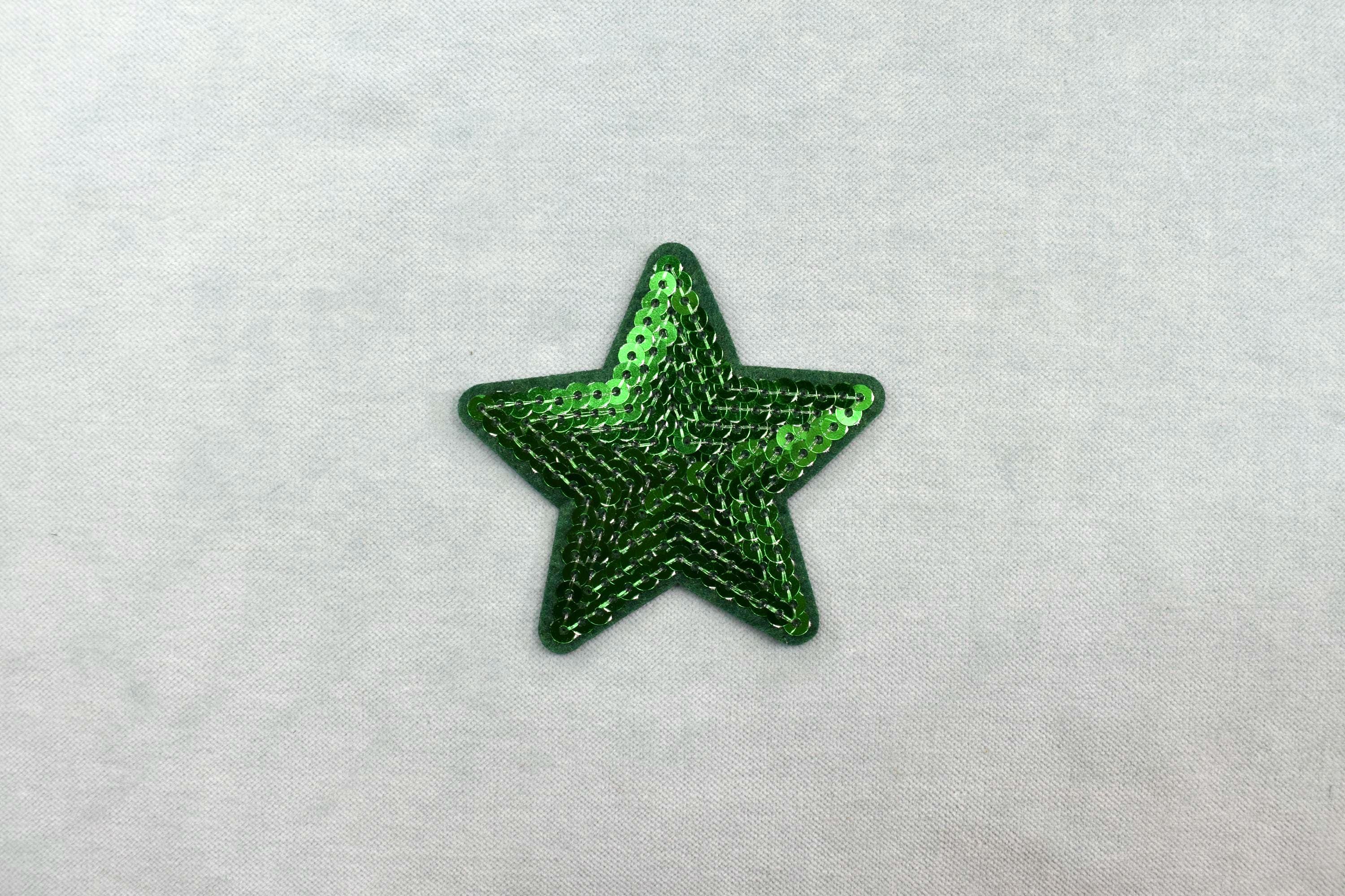 10 Pezzi Adesivi Ricamati Stelle Glitter Argento 8.5 Cm - Patch Termoadesive Per Abbigliamento Fai Da Te