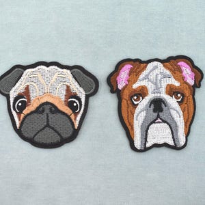 Patch chien, écusson thermocollant brodé