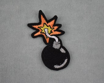 Embroidered bomb patch, iron-on patch