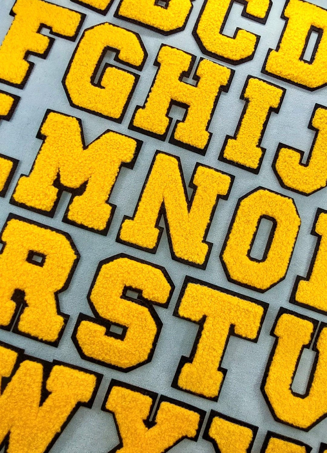 Chienelle Lettering Yellow Chenille Alphabet Letter Patches (7 Cm), Embroidered Iron-on ...