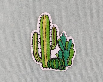 Cactuspatch 5 cm / 6 cm, geborduurde badge op ijzer