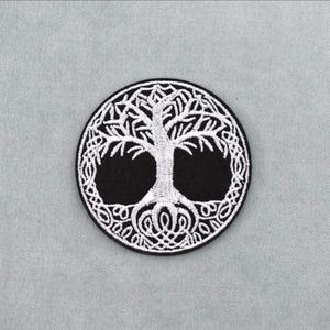Toppa termoadesiva con albero della vita, distintivo ricamato