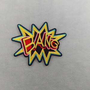 Embroidered iron-on comic onomatopoeia patch, pantonym badge, customize clothing and accessories 7