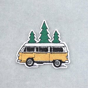 Aufnäher „Gelber Lieferwagen“, gestickter Aufnäher „Van Escape“ zum Aufbügeln, Aufnäher zum Aufnähen, zum Personalisieren von Kleidung und Accessoires
