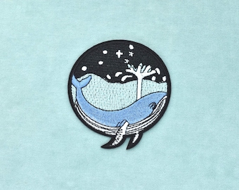 Strijkbare walvispatch, geborduurde strijkbadge