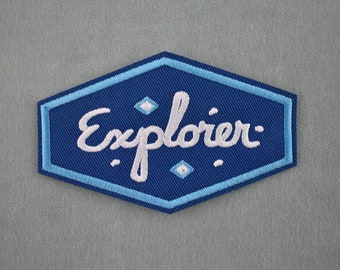 Explorer-Aufnäher zum Aufbügeln, gesticktes Abzeichen auf Eisen
