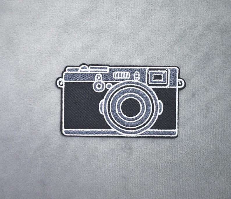 Iron-on camera patch, embroidered camera badge image 3