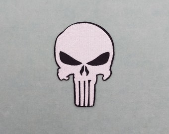 Skull patch, embroidered iron-on patch, iron on patch, sewing patch
