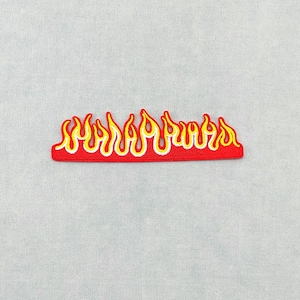 Flame patch, embroidered iron-on patch, customize clothes and accessories
