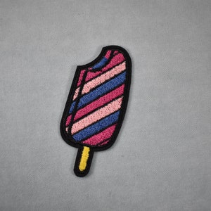 Iron-on ice cream patch, Embroidered ice cream badge