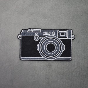 Iron-on camera patch, embroidered camera badge