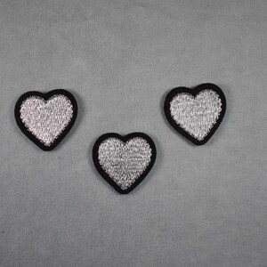 Lots 3 patchs cœurs brodés, écussons thermocollants, fer sur patch, patch à coudre, customiser vêtements et accessoires image 3