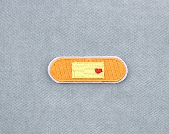 Iron-on heart-shaped bandage patch, embroidered adhesive patch