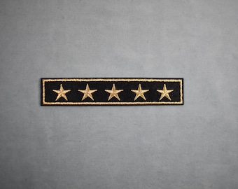 Starry military patch, two sizes. Iron-on army badge embroidered on iron or sewn, customize clothing and accessories