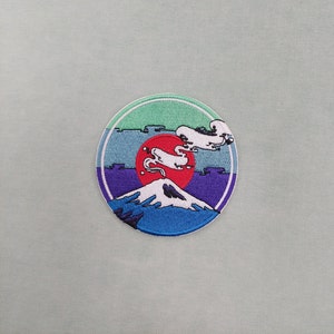 Parche termoadhesivo Fuji Japón, insignia bordada de 9 cm