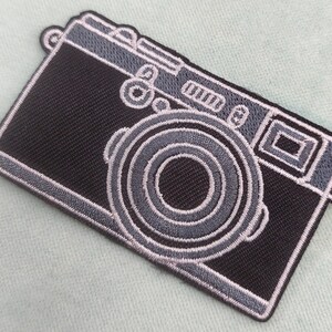 Iron-on camera patch, embroidered camera badge image 2