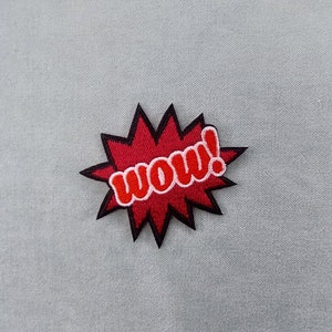 Embroidered iron-on comic onomatopoeia patch, pantonym badge, customize clothing and accessories 3