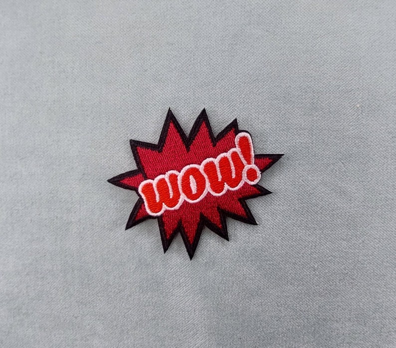 Embroidered iron-on comic onomatopoeia patch, pantonym badge, customize clothing and accessories 3