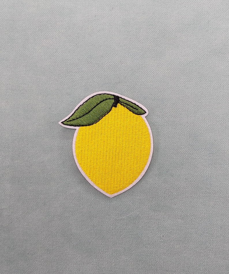 Patch citron thermocollant brodé, écusson agrumes à customiser image 1