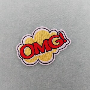 Embroidered iron-on comic onomatopoeia patch, pantonym badge, customize clothing and accessories 8