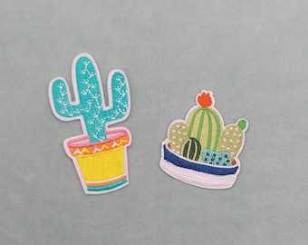 Cactus pot patch, Cactus bouquet patch embroidered on iron