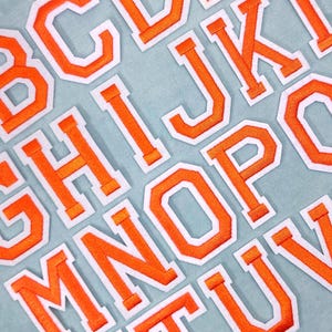 Patchs lettres alphabet  thermocollants oranges , écussons brodés , Customiser, Personnaliser