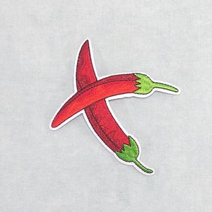 Patch piment rouge, écusson thermocollant brodé, fer sur patch, patch à coudre, customiser vêtements et accessoires