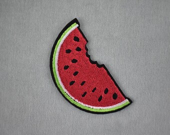 Iron-on watermelon patch, embroidered feminism badge