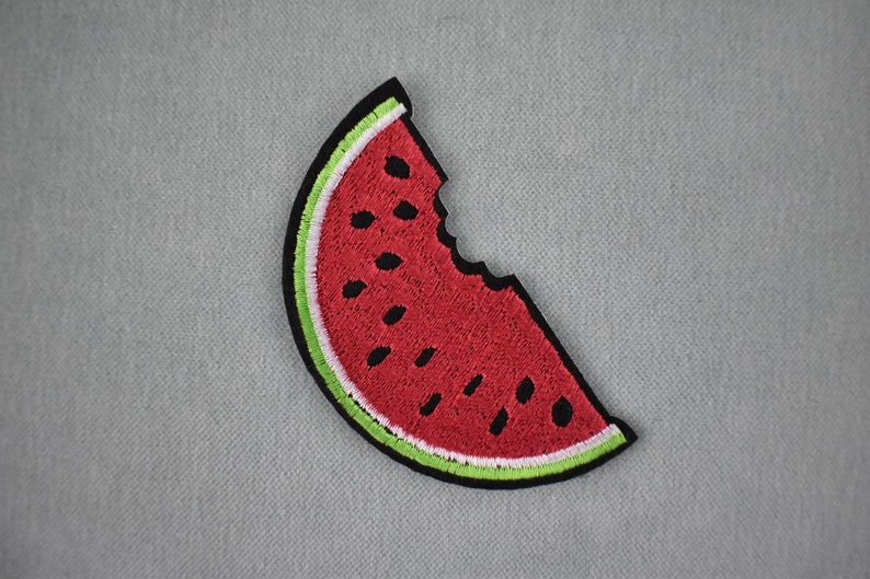 Iron-on watermelon patch, embroidered feminism badge image 1