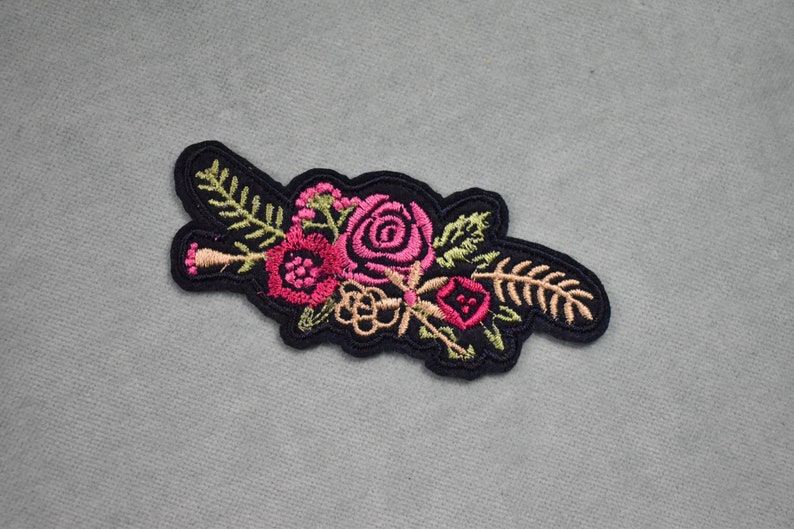 Flower bouquet patch, iron-on patch embroidered on iron or sewing, customize clothing and accessories image 1