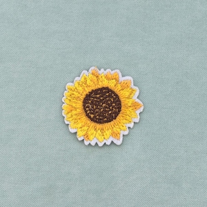 Écusson tournesol, Patch thermocollants brodé sur fer ou à coudre, En trois tailles