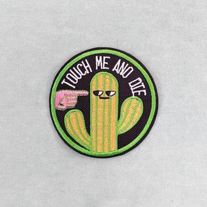 Parche de cactus bordado, parche termoadhesivo